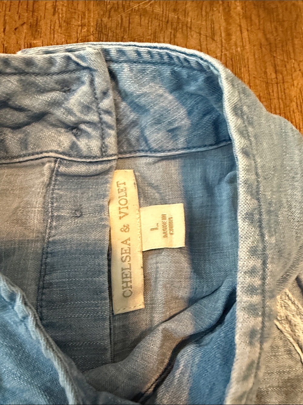 Chelsea & Violet Light Blue Chambray Halter Tank - Picture 2 of 5
